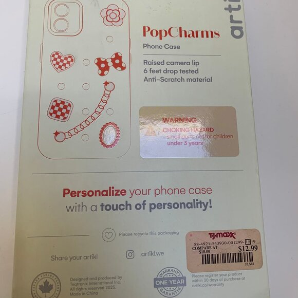 Brand New in Box iPhone 16 Black Customizable Charm Phone Case - Picture 5 of 5